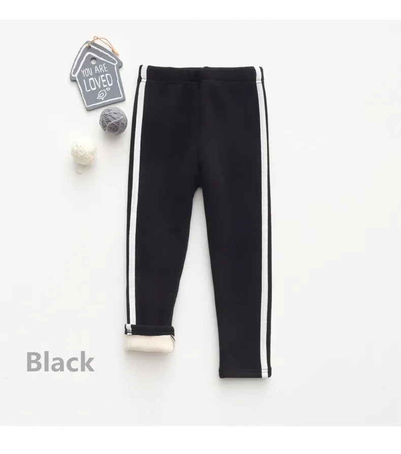 Baby Boys Girls Pants New Winter Kids Thicken Pants Children Kids Casual Warm Cashmere Velvet Trousers For Baby Leggings - Цвет: Black