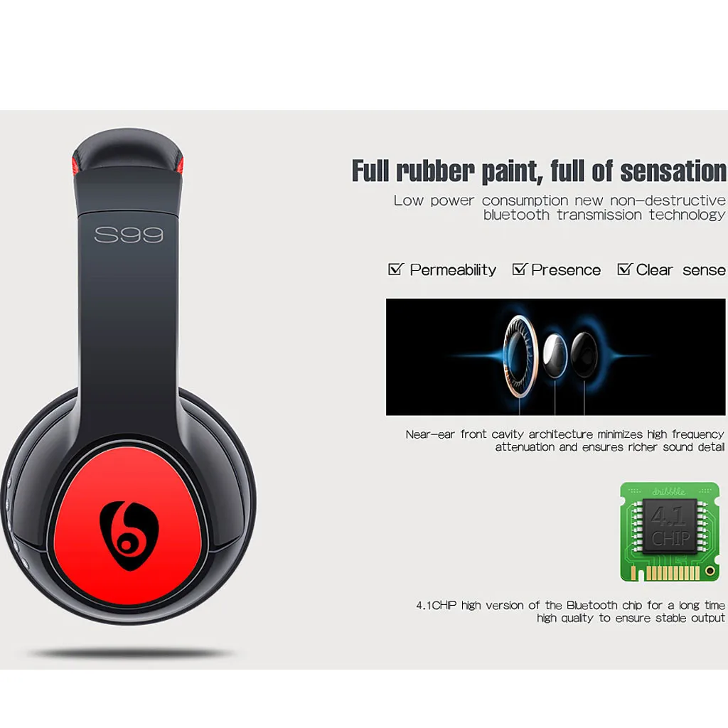 S99 Wireless Bluetooth Headphones Stereo Bluetooth Headset Gaming For PUPG/LOL