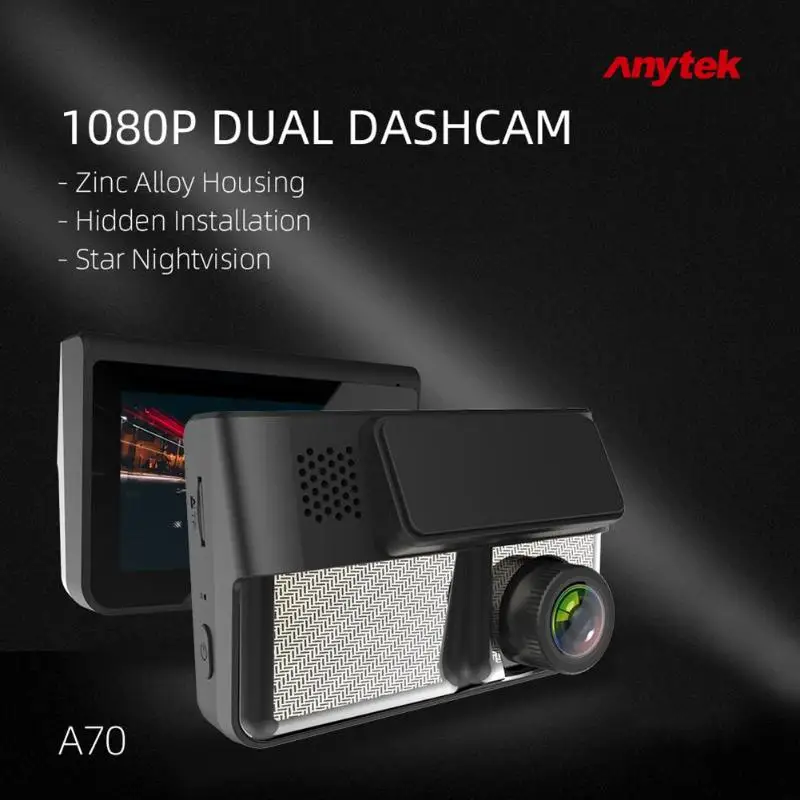 Автомобильный видеорегистратор Anytek A70, 3 дюйма, сенсорный экран, авто видеорегистратор, видеорегистратор FHD 1080 P, Автомобильный видеорегистратор Starlight, видеорегистратор ночного видения