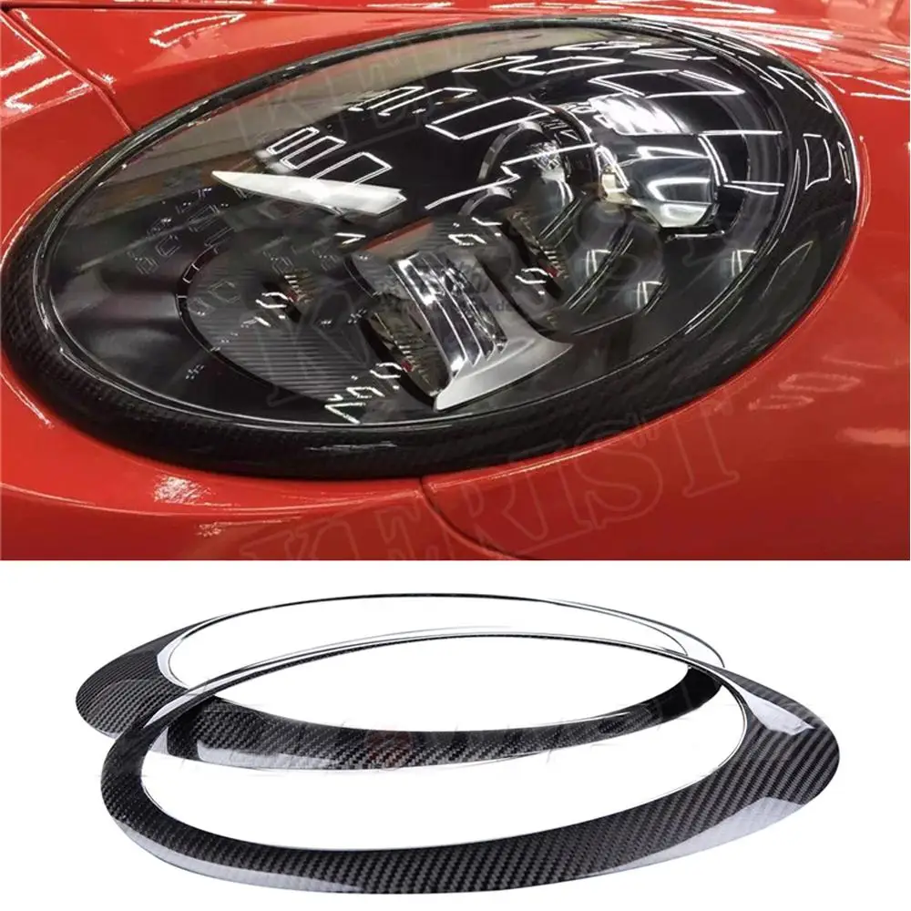 

997 GT3 Real Carbon Fiber Eyebrows Eyelids Headlight Frames for for Porsche 911 Carrera /S Turbo 2005-2010