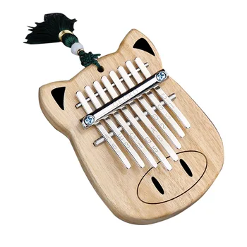 

Mini Thumb Piano Hand 8 Keys Sound Funny Pig Shape Cartoon Durable With Strap Kalimba Gift Musical Instruments Finger Percussion