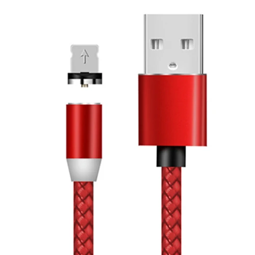 Магнитный usb-кабель для iPhone X, Xr, Xs, Max, Xiaomi 9, 8, Micro USB, type-C, кабель для зарядки, магнитное зарядное устройство для samsung, huawei - Цвет: Red for iPhone