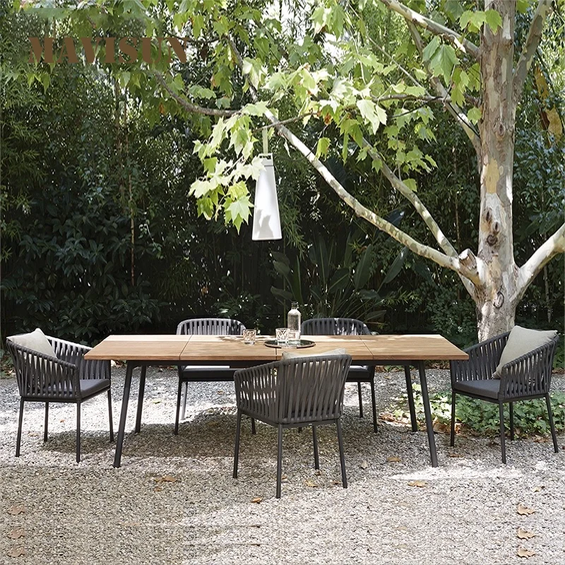 Outdoor Seating Chairs Rope Chair Garden Furniture Set With Table For Balcony Patio Minimalist Кресло Chaise Jardin Ext&eacute;rieur