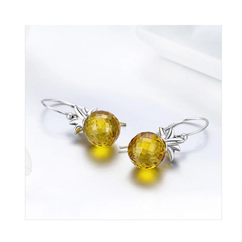 

1 Pair Creative Cute Mini Pineapple Earrings Minimalism Cartoon Design Female Ear Hooks Danglers Jewelry Gift