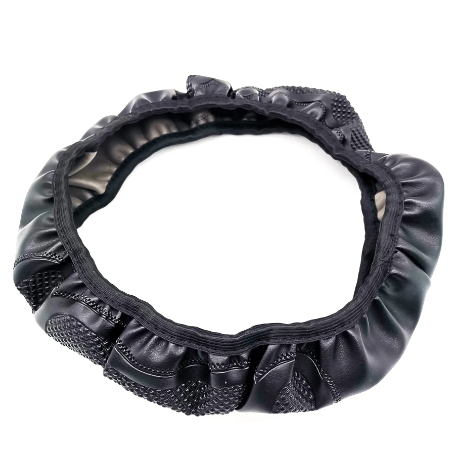 

Black PU Leather Car 14.6"-15" Steering Wheel Cover Anti-slip Interior accessories