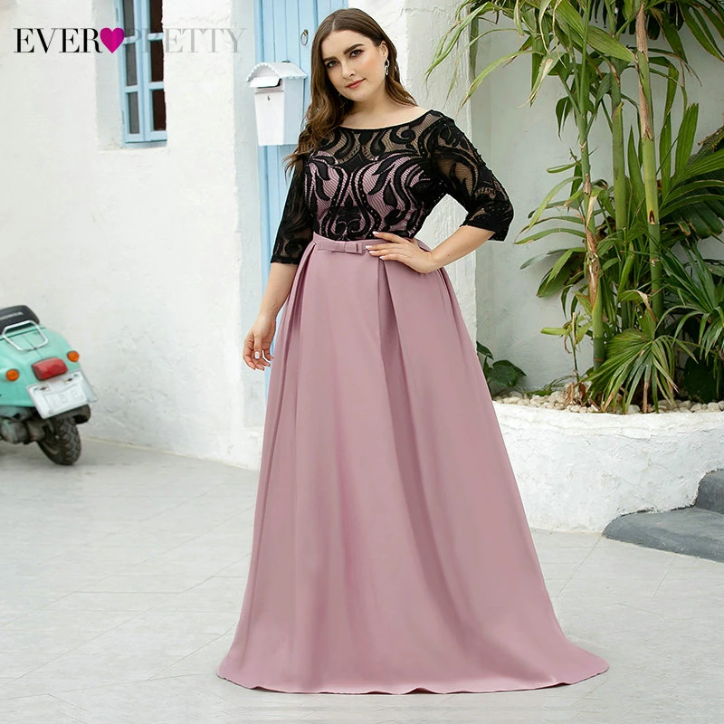 Кружевные платья Ever Pretty с бантом и поясом размера плюс элегантные атласные