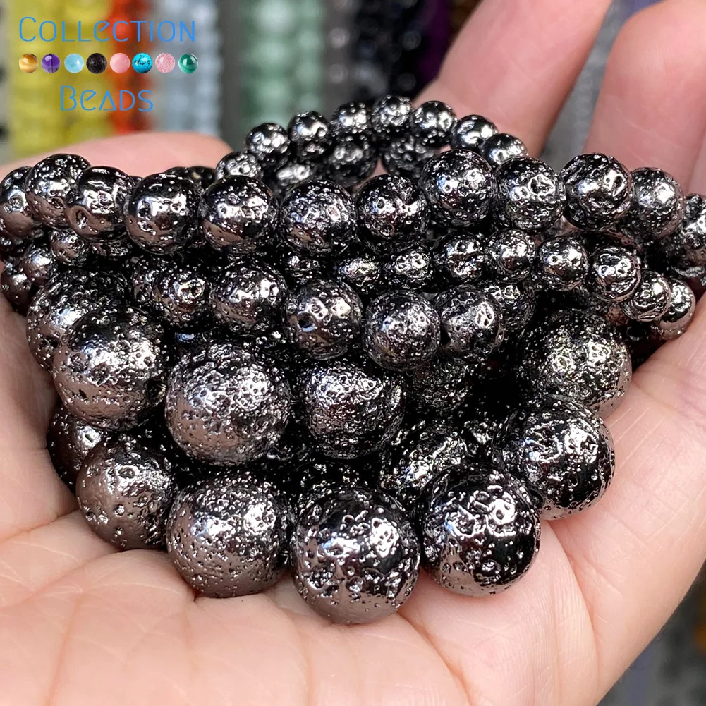15-100Pcs Black Hematite Gemstone Round Loose Beads Makings Craft DIY 4/6/8/10MM 