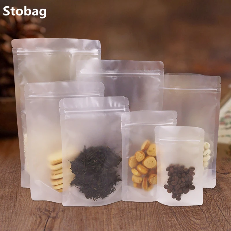 50pcs Frosted Self Stand 20 Wire Zip Lock Bag Nuts Bean Chrismas Candy Cookie Food Baking Water Proof Plastic Packaging Bags