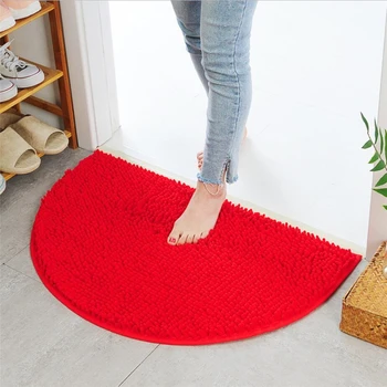 

Chenille Bathroom Carpet Non-slip Mat Absorbent Semi-circular Square Floor Mat Bedroom Bathroom Bathtub Floor Mat