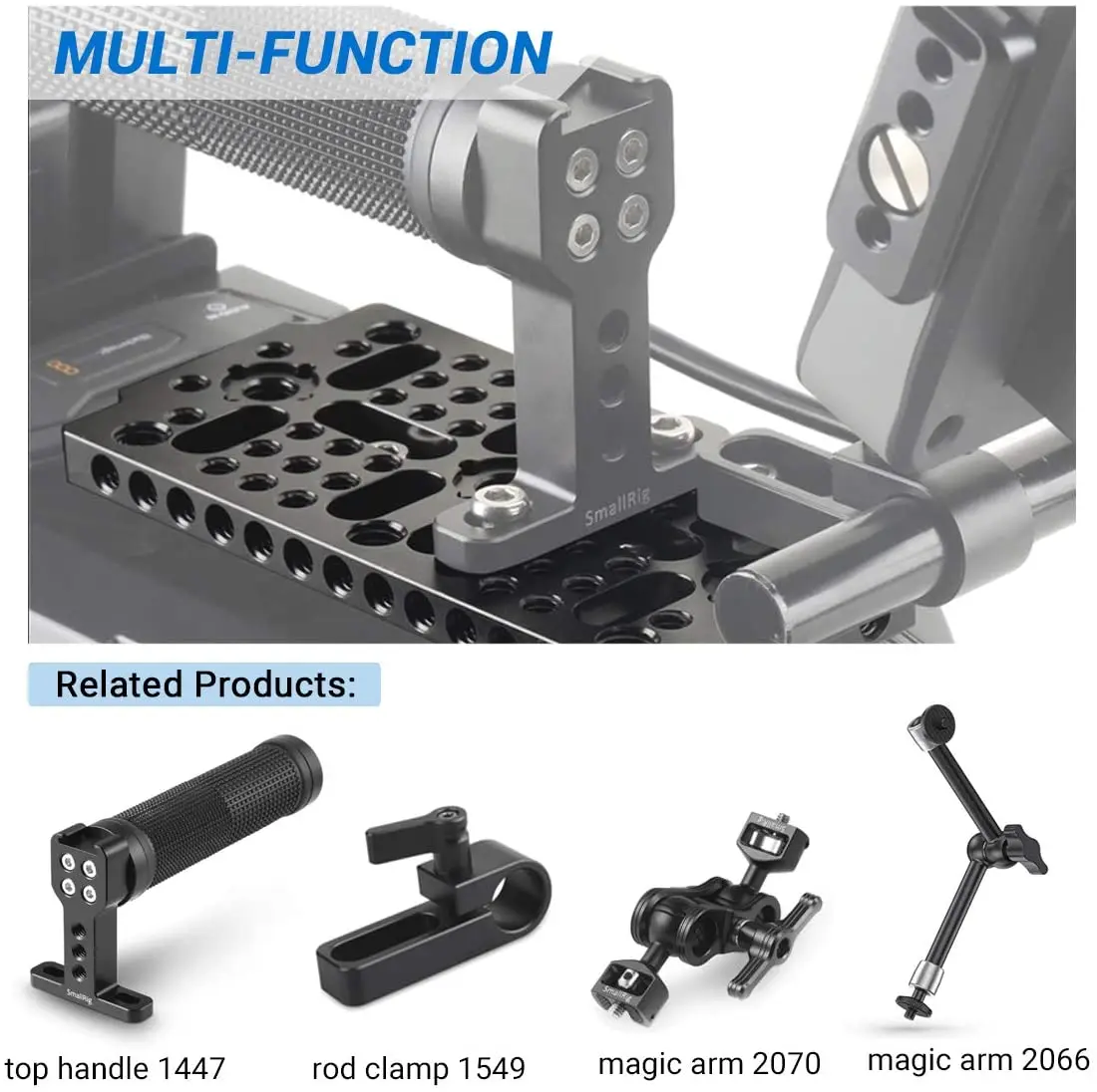 Placa de Comutação para Trilho Placa com 1 Furos de Rosca-1681 Smallrig Multi-purpose Bloco Dovetail Câmera Queijo 4 3 8 - - Image 3