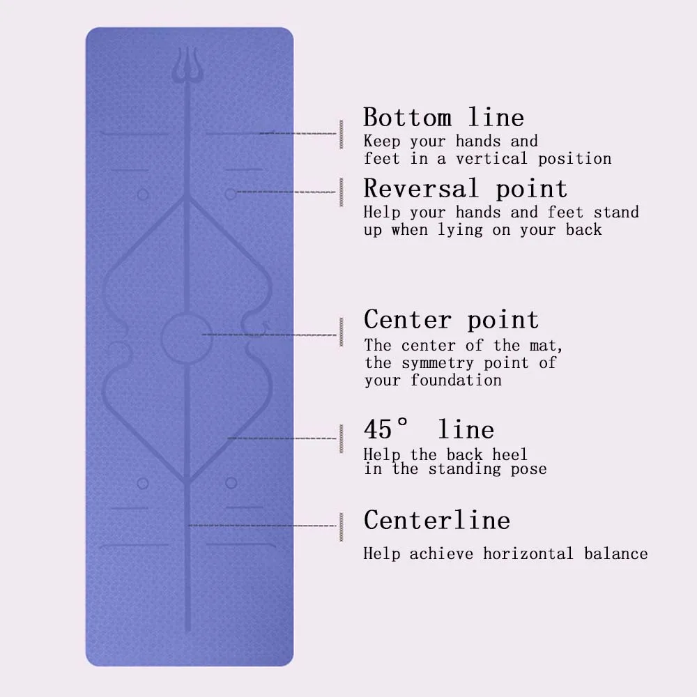 

Yoga Mat All Purpose High Density with Position Line Non Slip Sports Mat For Beginner Environmental Fitness Gymnastics Mats