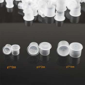 

100pc Disposable Translucent Tattoo Ink Cups Microblading Tattoo Ink Cups Permanent Makeup Pigment Clear Ink Holder Container