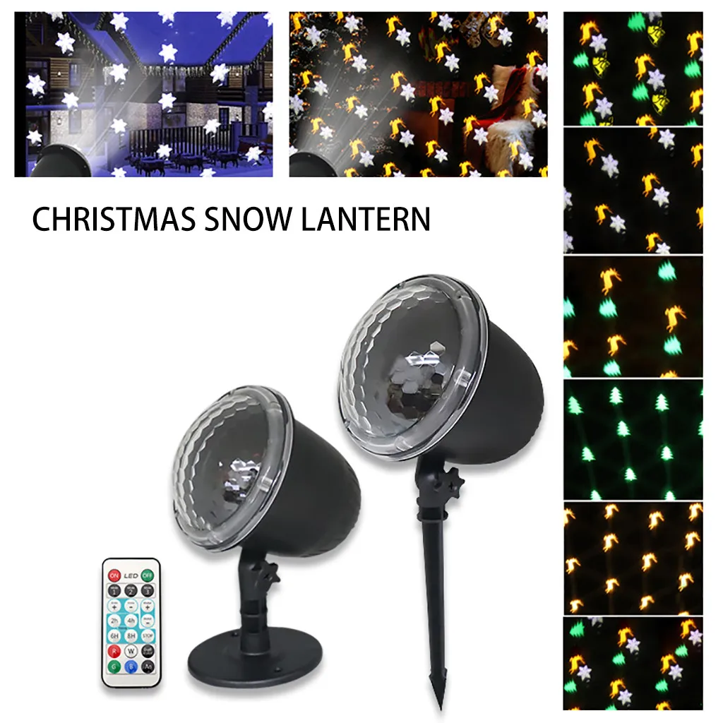 Светодиодный проектор огни Рождественский снег свет с падающим снегом и лампой Водонепроницаемый