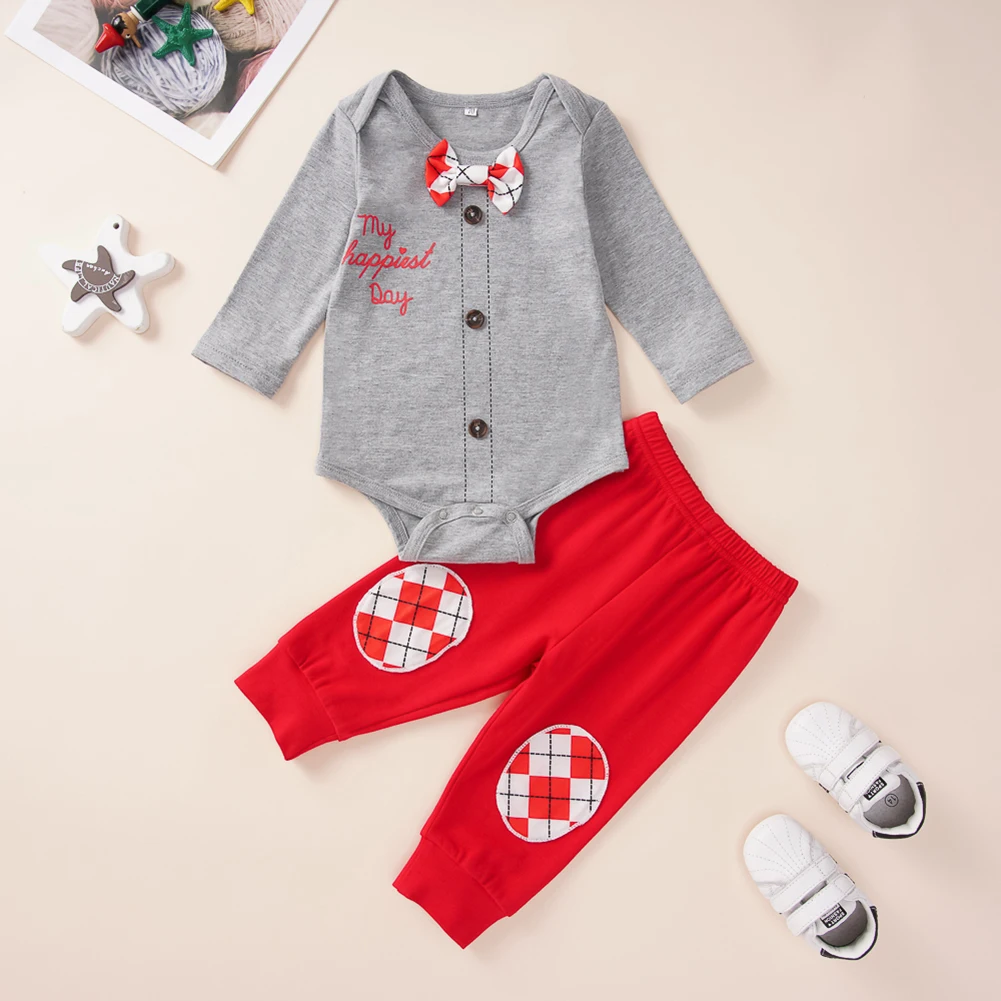 

New Winter Autumn Baby Clothes Set Infant Cotton Boys Clothing Toddlers Hats+Rompers+Pants 3piece/Set Christmas Clothes