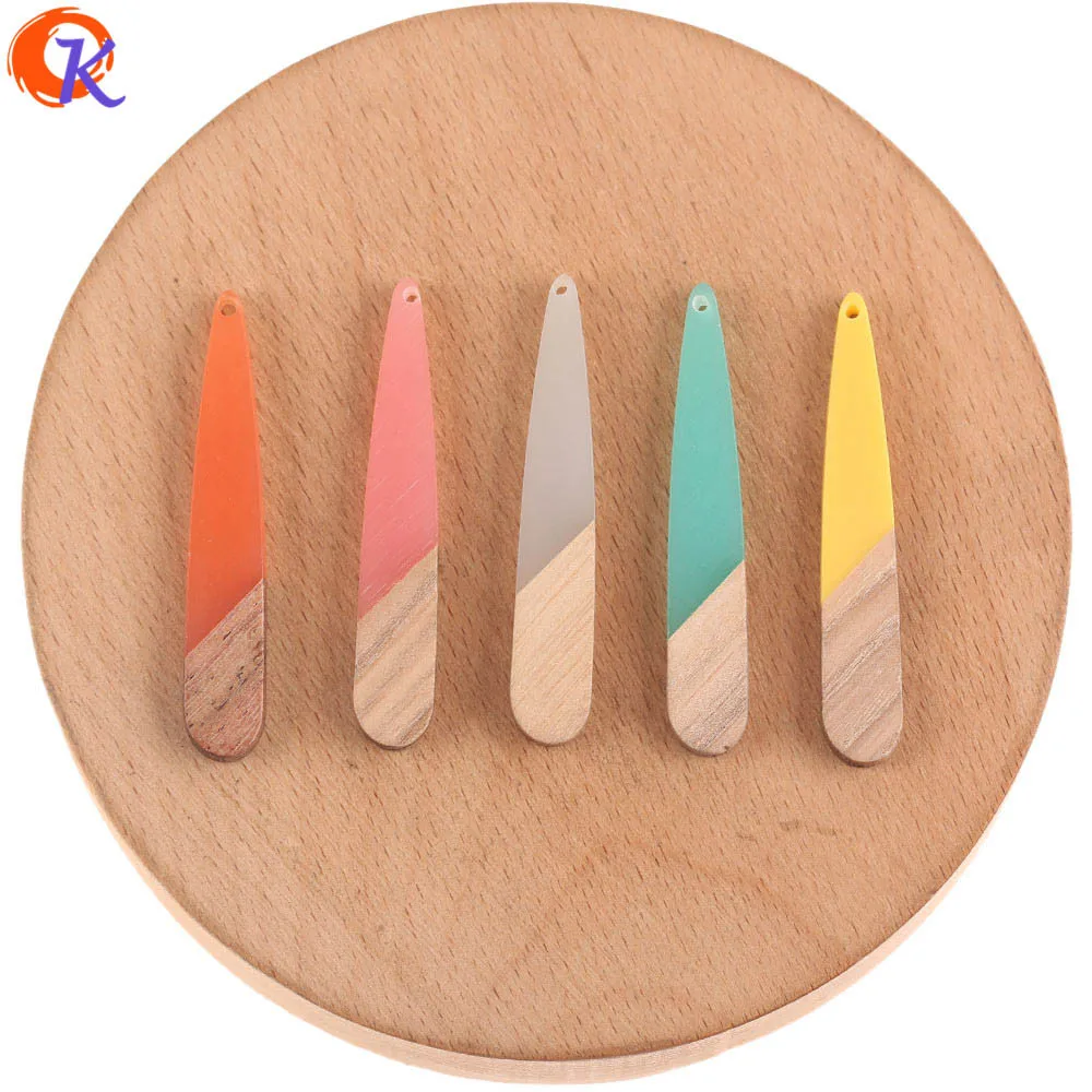 Cordial Design 50Pcs 8*44MM Jewelry Accessories/Natural Wood/Resin/Stick Shape/DIY Earrings Making/Hand Made/Earring Findings - cordial