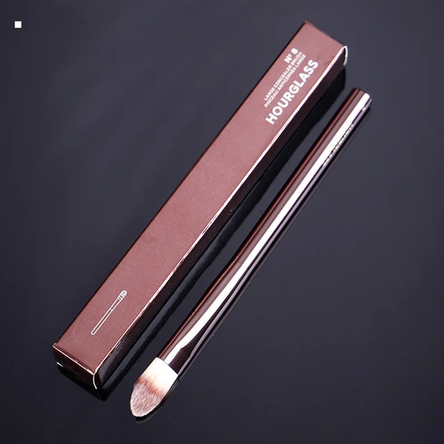 HOURGLASS Full Set Of Makeup Brushes Blush Powder Foundation Contour Eye Shadow Concealer EyeLiner Smudger Metal Handle Brushes 8