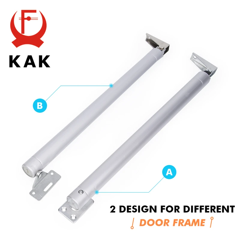 Door Closer KAK Automatic Door Closer 60kg Aluminum Alloy Soft Closing Adjustable Gas Spring 110 Degree Positioning Stop Door Hardware