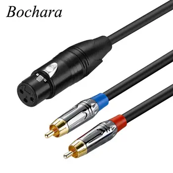

Bochara Dual RCA Male to XLR Female Y Splitter Cable Unblanced Foil+Braided Shielded For Mixer Amplifier