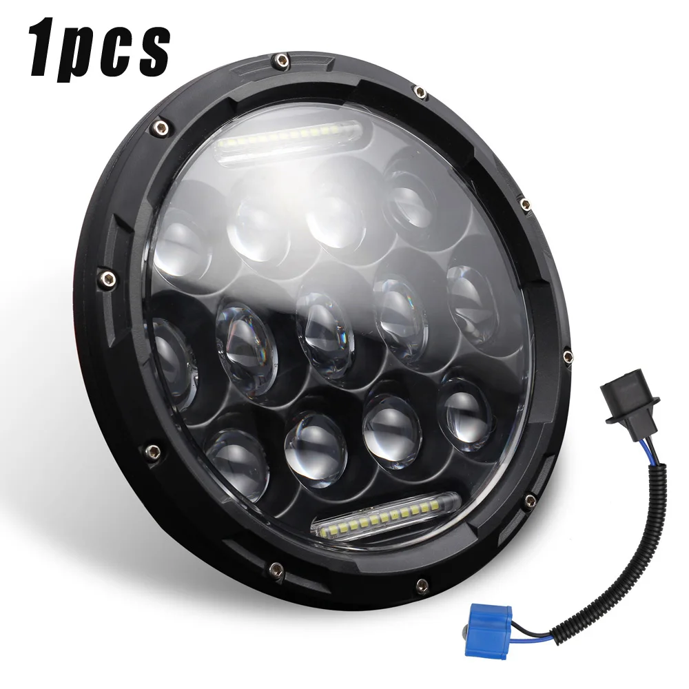 280W 7-дюймовый глаза ангела фары 27 бусин DC12V для Jeep Wrangler JK TJ 97-17 2* светодиодный задний фонарь/2* H4-H13 адаптер