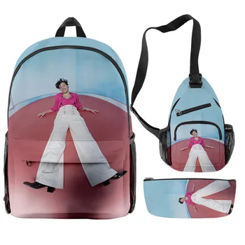 

2020 Harry Styles Schoolbag For Kids 3Pcs/Sets Lunch Tote Pencil Case School Backpack for Teenage Girls Boys Travel Backpack
