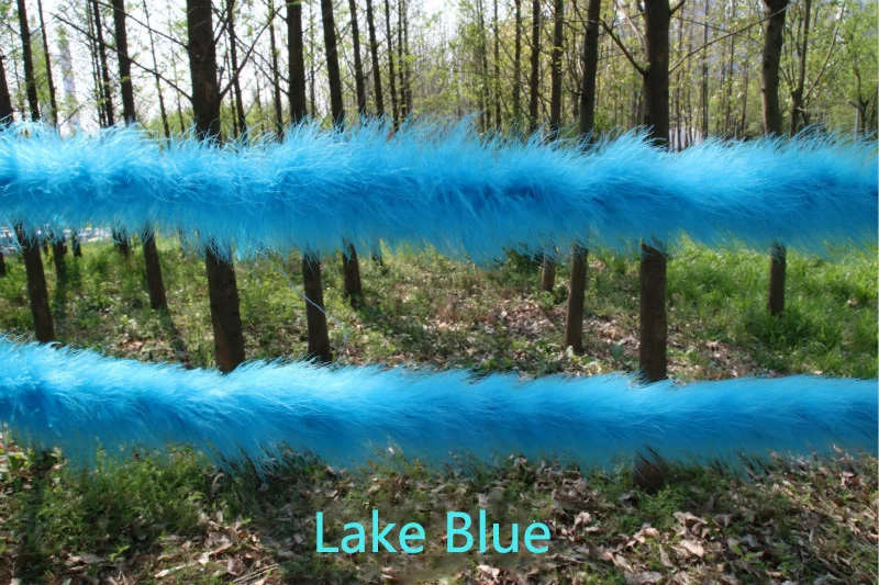 2 метра сгущенное пушистое перо индейки Боа мягкий полный шлейф отделка полосой для свадебной вечеринки костюм сценический Косплей DIY Украшение - Цвет: Lake Blue