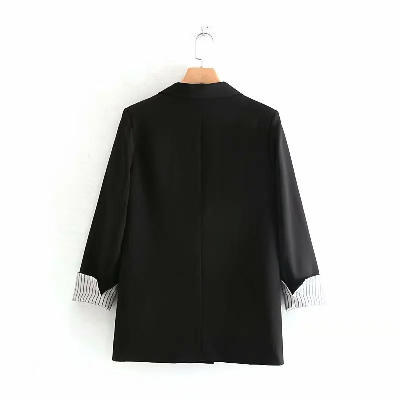 

Europe And America WOMEN'S Dress 2019 Spring And Autumn New Style Double Breasted Cuff Stripes Suit Jacket Women's A1012