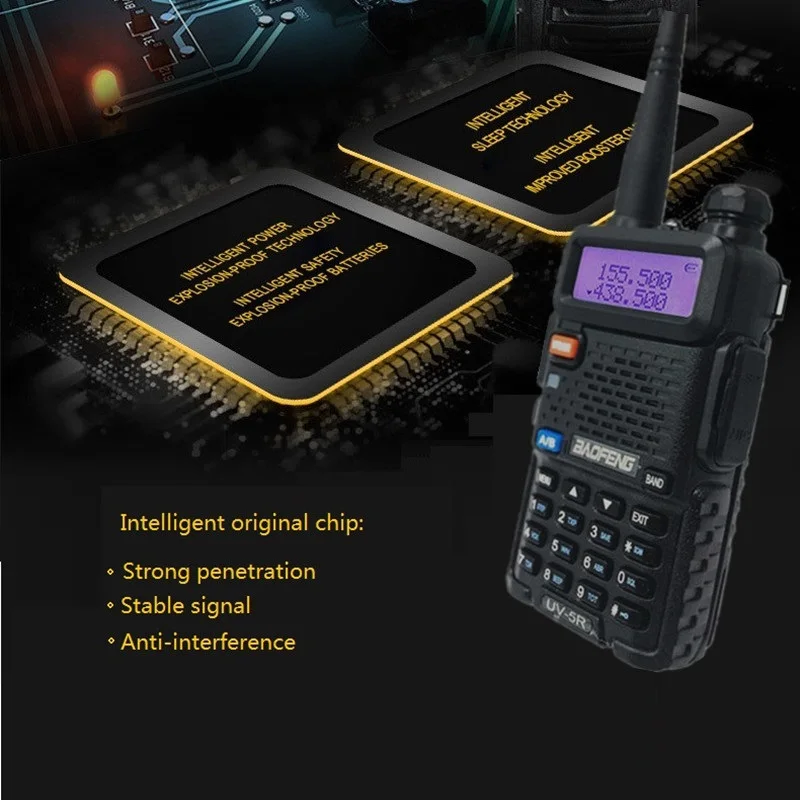 1PC Baofeng UV-5R Walkie Talkie UHF VHF Portable CB Ham Radio Station Amateur Police Scanner Radio Intercome HF Transceiver UV5R