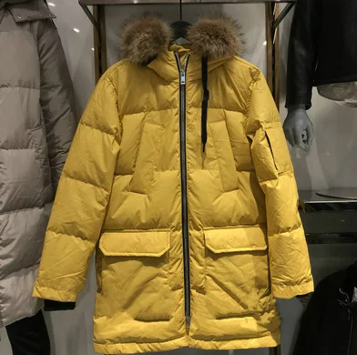 Мужской пуховик JackJones, зимний мужской длинный пуховик с капюшоном и меховым воротником, теплое пальто, мужская одежда 218412543 - Цвет: 03