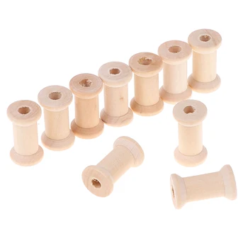 

10Pcs/lot Wooden Bobbins Spools Reels Vintage Style Organizer For Sewing Ribbons Twine Wood Crafts Tools Thread Wire Tools