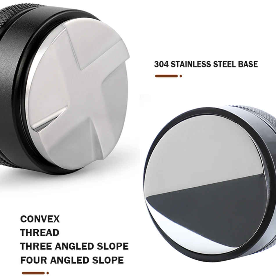 Coffee Tamper 51/53/58/58.35MM  304 Stainless Steel Coffee Distributor Coffee Powder Hammer Convex Base Coffee Accessories