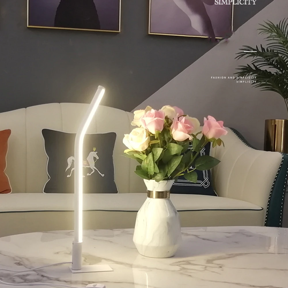 

home desck decoration led lights modern minimalism usb power led table lamp aluminum body bedroom study night light book bulbs
