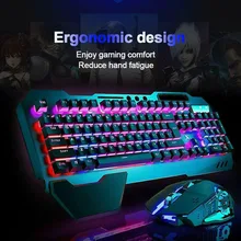 

Colorful LED Backlit USB Rechargeable Wireless Gaming Keyboard and Mouse Set Professional Gamer Mouses and Keyboards Kit