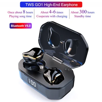 

G01 Bluetooth 5.0 Earphones Binaural Touch Control Wireless Earbuds Stereo Heavy Bass Headphones Waterproof Sports Headset