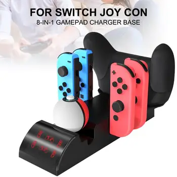 

8 in 1 Game Controller Base Wireless Gamepad Charger Base for Switch Joy Con Gaming Pad Controller Charging Base Stand Supplies
