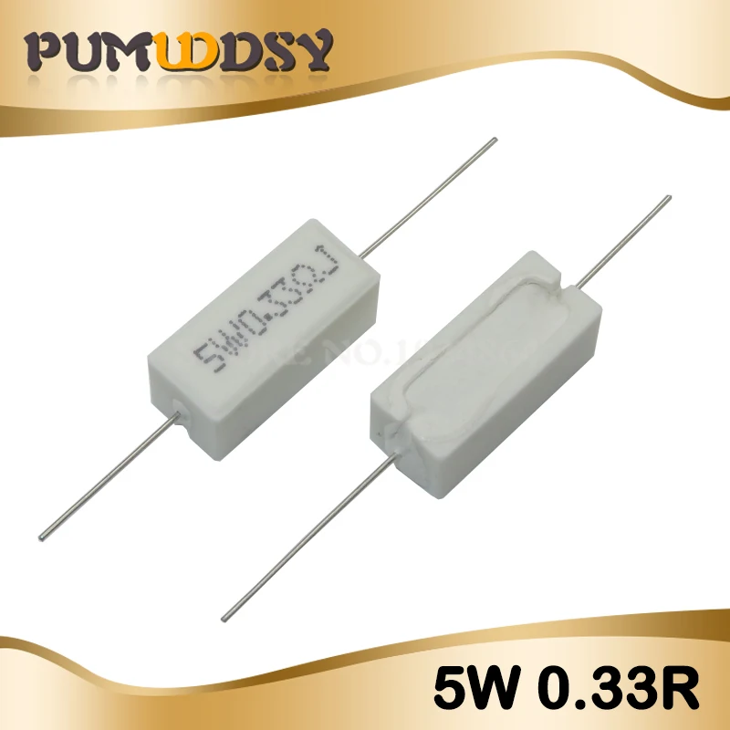 5W 10W BPR56 Cement resistance 0.1 ~ 10k ohm 0.33R 1R 10R 100R 0.22 0.33 1 10 100 1K 10K ohm Cement resistor cement resistor 10PCS