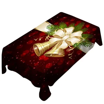 

Christmas Tablecloths 3D Printed Bell Tea Machine Cloth Pattern Rectangular Tablecloths Picnic Dustproof Table Cover Bedside