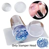 French Nail Template Transparent Silicone Stamps Nail Mold Stamping Template Scraper Transfer Replacement Head Nail Tool Set 1