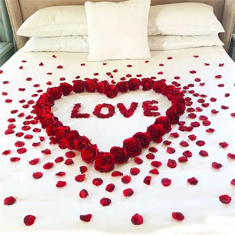 Artificial Silk Rose Petals 500/1000/3000pcs Wedding Party Decoration 5*5cm 50% Artificial Rose Petals