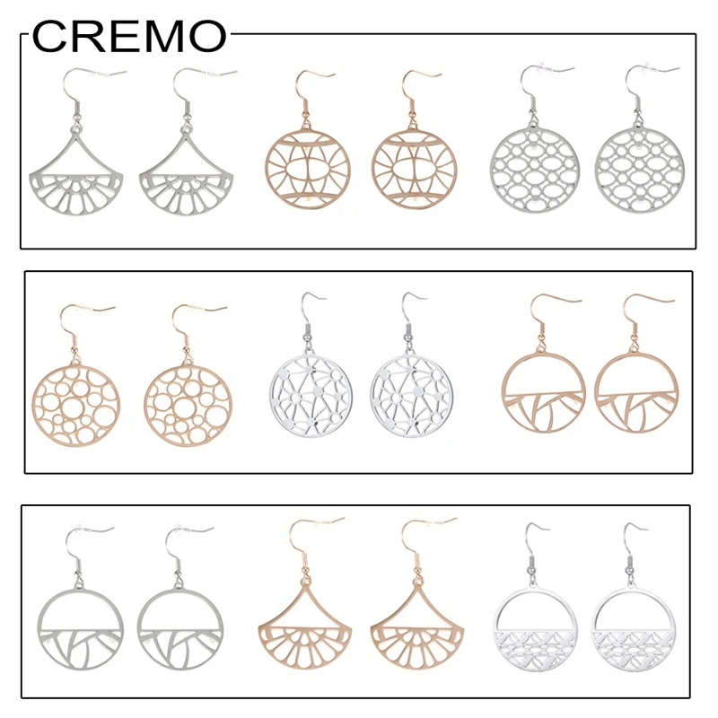 

Cremo New Fashion Personalized Leather Drop Earring Hanging Dangle Earrings Jewelry Trendy Geometric Earrings for Women
