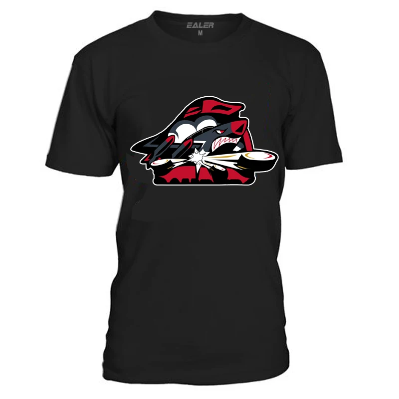 

Мужские хлопковые футболки с принтом логотипа для фанатов хоккея, черные футболки