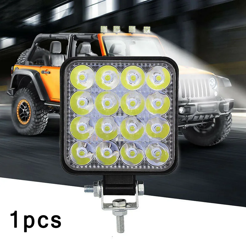 16LED 12V Мини машинка для стрижки 48 Вт прожектор светильник работы туман светильник противоударный Водонепроницаемый 6000K экскаватор грузовики трактор фронтальный погрузчик лампы