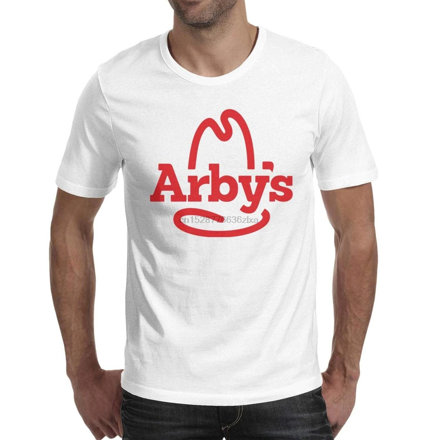 Графический Для мужчин музыкальных фанатов модные хлопковые Arby's(пять ночей у Фредди)-логотип-короткий рукав Футболка
