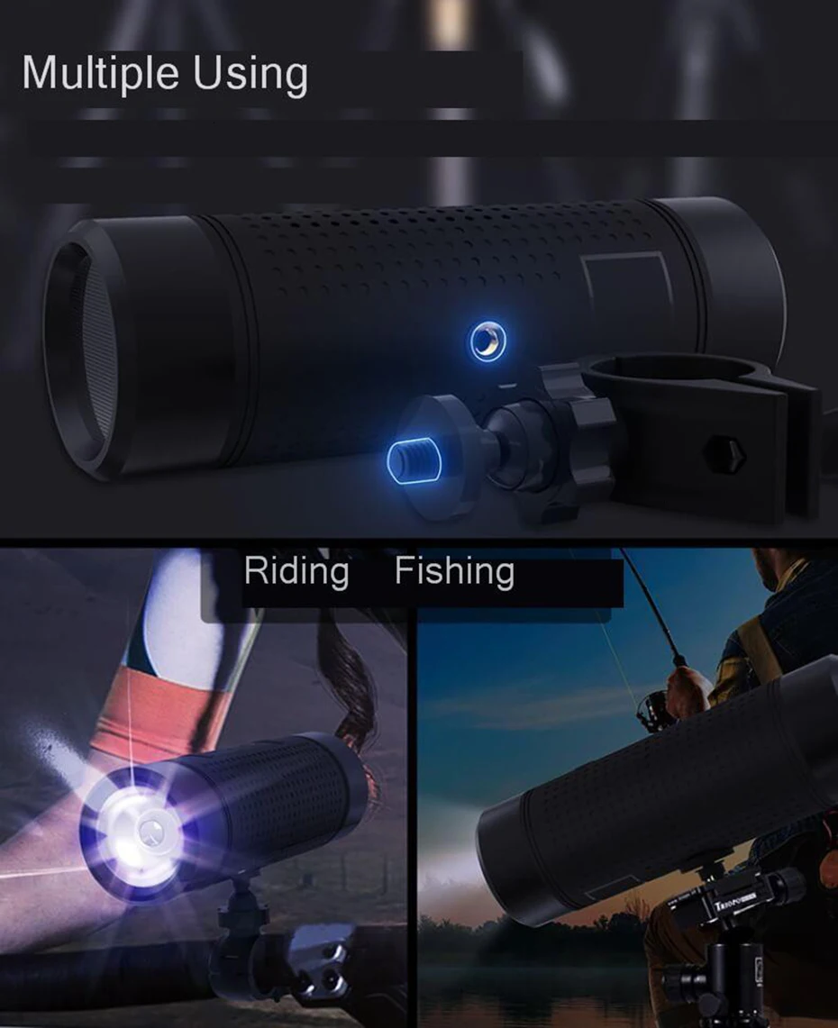 Vogek 5200 мАч Внешний аккумулятор Bluetooth динамик открытый водонепроницаемый внешний аккумулятор зарядное устройство динамик светодиодный светильник+ крепление для велосипеда