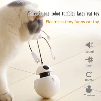 

Tumbler Multifunctional Cat Toy Electric Rotating Ball Game Play With Chase Light Automatic Interactive Motivate Pet Cat Toys