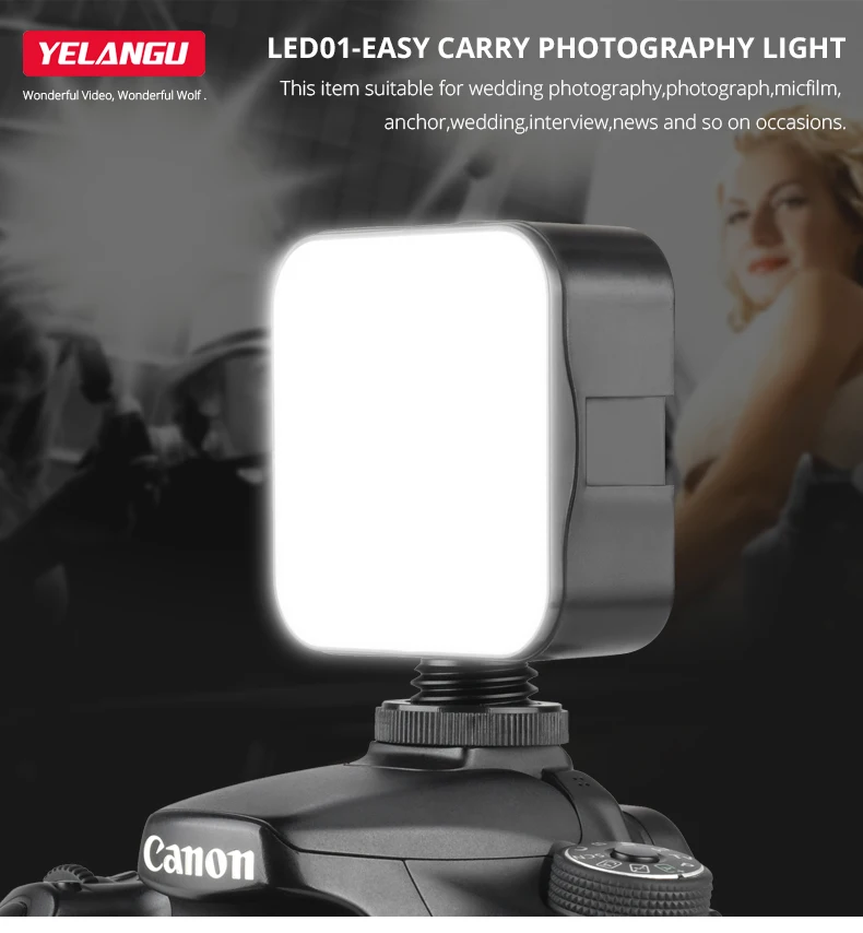 LED-49 карманная светодиодная фотовспышка с 3 креплениями для холодного башмака