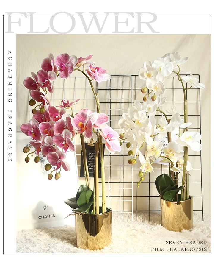 JAROWN Phalaenopsis Butterfly Orchid Latex Real Touch Artificial Flower Wedding Decoration Orchid Floral Party Home Decor Flores (14)