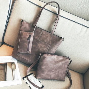 

Handbag Soft Leather Women Shoulder Bag 3 sets Famous Brand Designer Composite Messenger Bags Ladies Casual Tote Bags sac a main