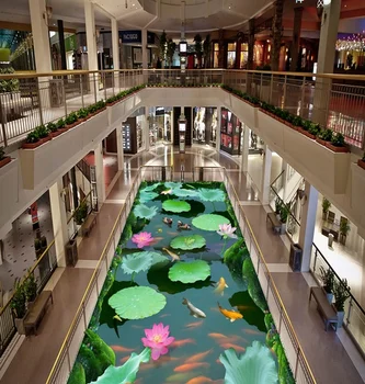 

[Self-Adhesive] 3D Lotus Pond 15456 Floor Wallpaper Mural Wall Print Decal Wall Murals