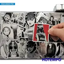 

50pcs Junji Ito Horror Comics Imitation Metal Laser Anime Phone Laptop Car Stickers for Skateboard Motorcycle Waterproof Sticker