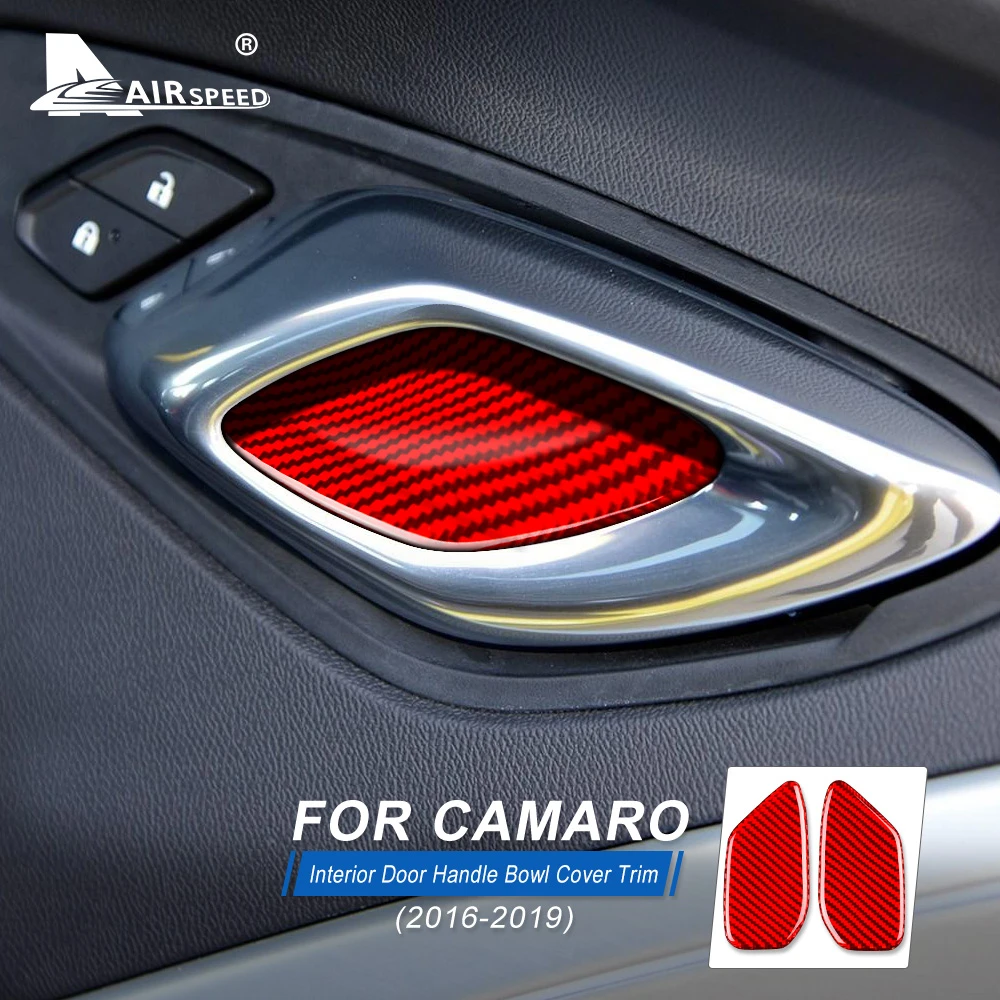 Red Carbon Fiber ABS Sticker For Chevrolet Camaro (2016-2024) – Interior Trim Cover For Engine Start Button - View #3